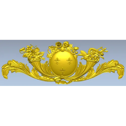 Royal Medallion Cartouche - STL 3D Model for CNC Relief