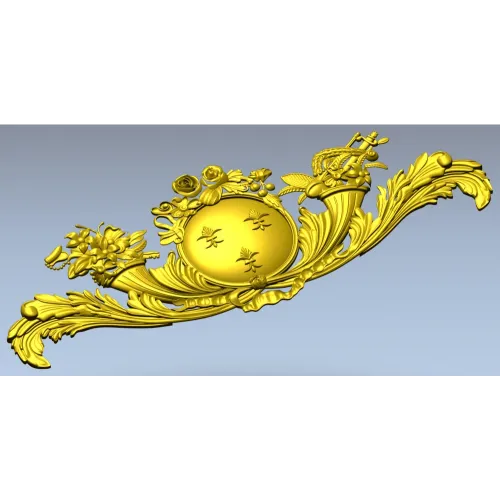 Royal Medallion Cartouche - STL 3D Model for CNC Relief