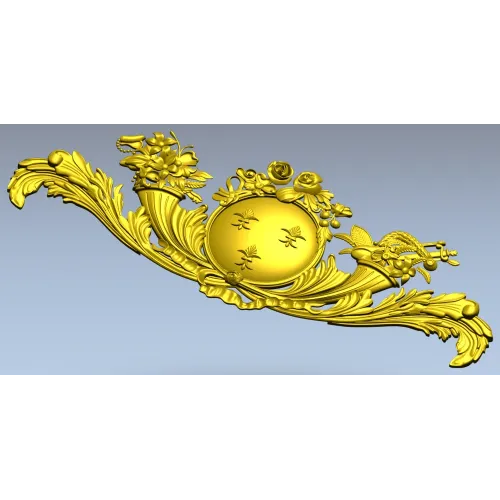 Royal Medallion Cartouche - STL 3D Model for CNC Relief
