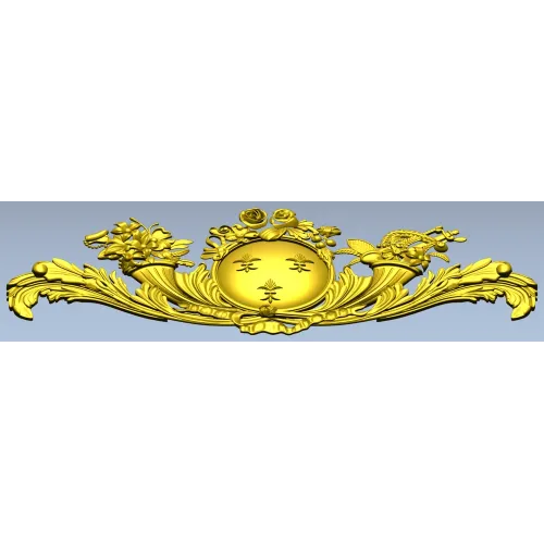 Royal Medallion Cartouche - STL 3D Model for CNC Relief