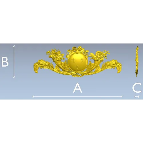 Royal Medallion Cartouche - STL 3D Model for CNC Relief
