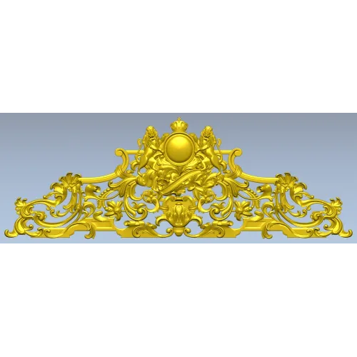 Rococo Crown Pediment - STL 3D model for CNC carving