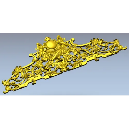 Rococo Crown Pediment - STL 3D model for CNC carving