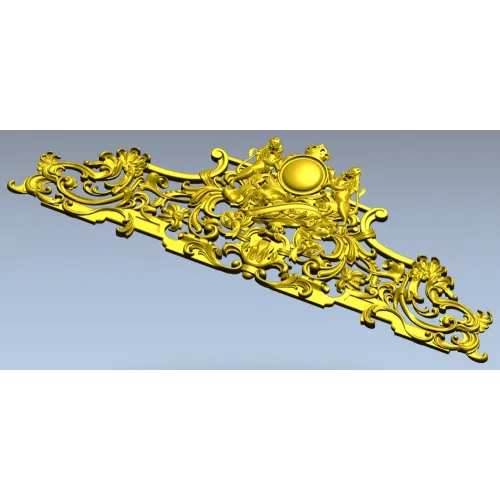 Rococo Crown Pediment - STL 3D model for CNC carving
