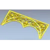 Acanthus triple-arch decorative panel STL for CNC