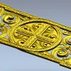 Резная горизонтальная панель с крестовым медальоном - STL для ЧПУ
