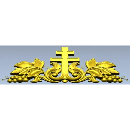 Vineyard Cross Crest - high-relief STL 3D model for CNC