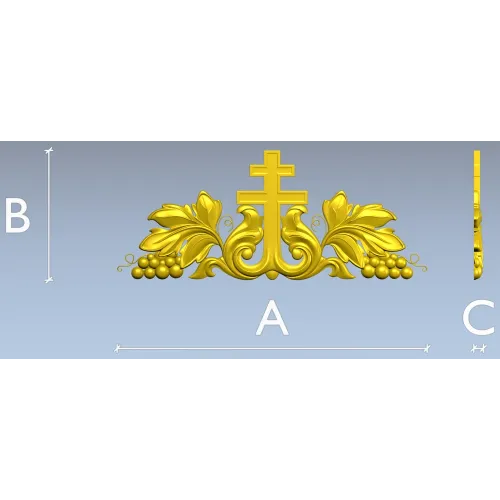 Vineyard Cross Crest - high-relief STL 3D model for CNC