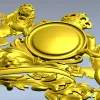 Королевский картуш со львами - STL модель для ЧПУ