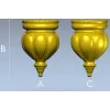 Classic acorn-style finial STL for CNC milling