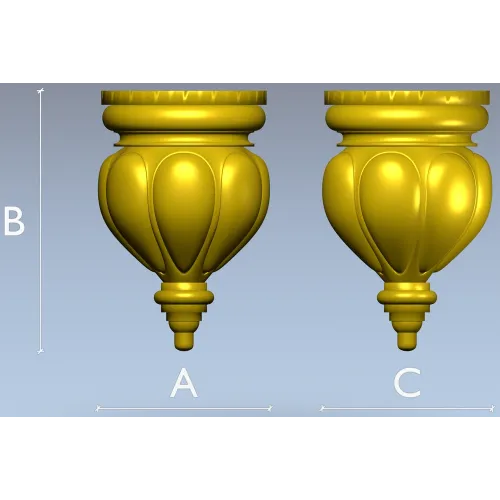 Classic acorn-style finial STL for CNC milling
