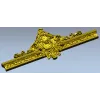 Ornate Cartouche 3D STL for CNC - High-Relief Acanthus Pediment