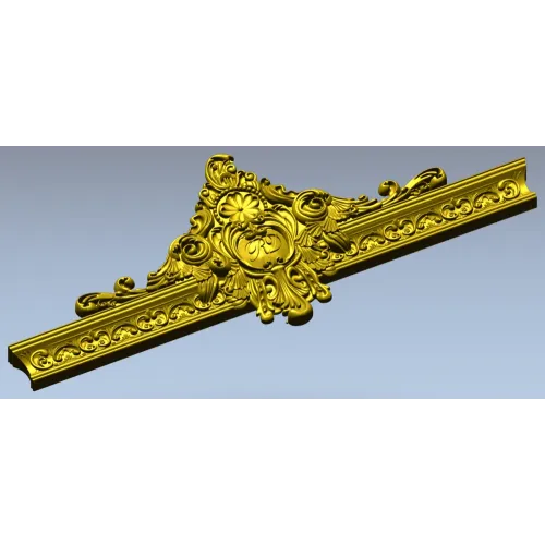 Ornate Cartouche 3D STL for CNC - High-Relief Acanthus Pediment