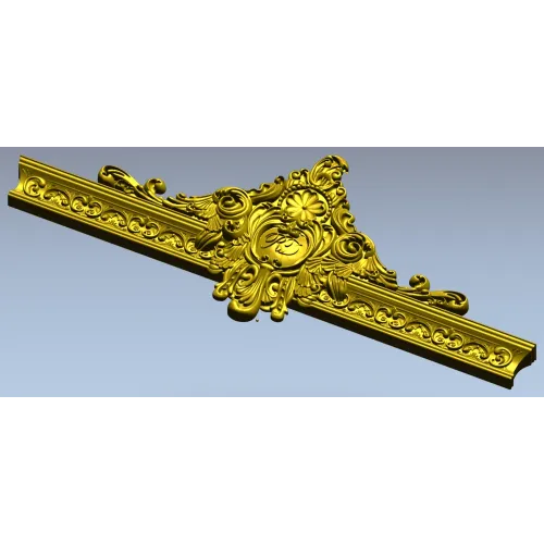 Ornate Cartouche 3D STL for CNC - High-Relief Acanthus Pediment