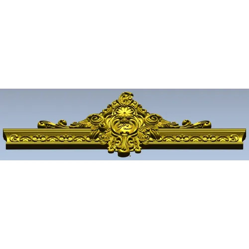 Ornate Cartouche 3D STL for CNC - High-Relief Acanthus Pediment
