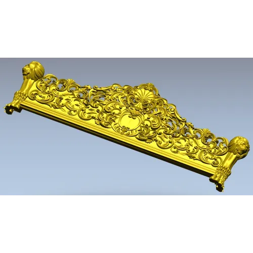 Резная горизонтальная панель с львиными навершиями - STL 3D модель