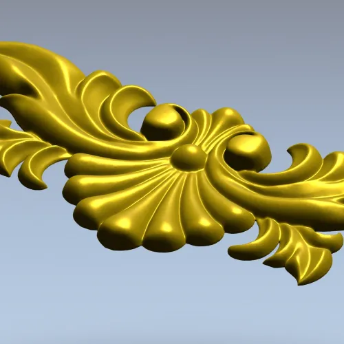 Веерный картуш рококо - STL 3D модель для ЧПУ