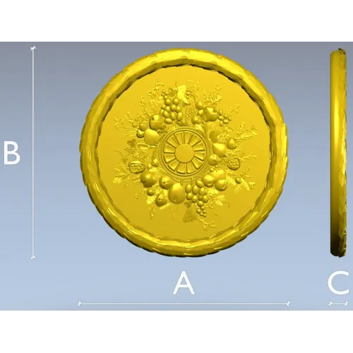 Harvest Rosette - detailed STL 3D model for CNC rosette panel