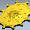 STL модель декоративного медальона с цветком для ЧПУ