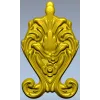 Рокайльная декоративная накладка STL для ЧПУ - картуш с цветами
