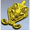 Рокайльная декоративная накладка STL для ЧПУ - картуш с цветами