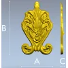 Рокайльная декоративная накладка STL для ЧПУ - картуш с цветами