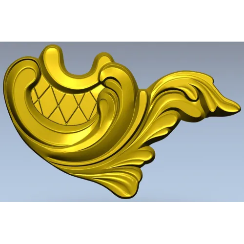 Acanthus Corner Cartouche - STL 3D Model for CNC Milling