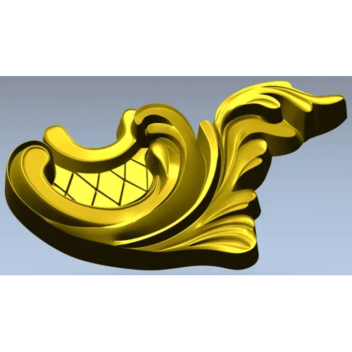 Acanthus Corner Cartouche - STL 3D Model for CNC Milling