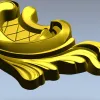 Acanthus Corner Cartouche - STL 3D Model for CNC Milling