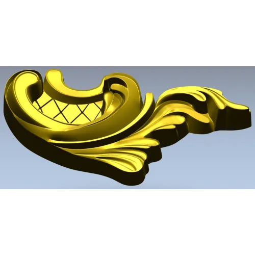 Acanthus Corner Cartouche - STL 3D Model for CNC Milling
