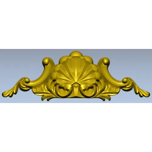 Seashell Rocaille Crest - STL 3D model for CNC