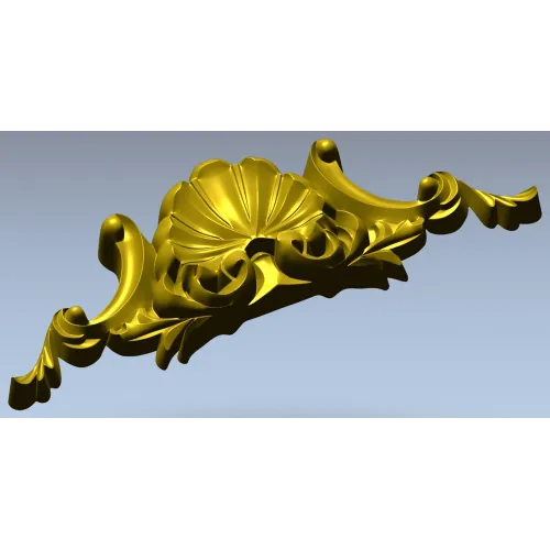 Seashell Rocaille Crest - STL 3D model for CNC