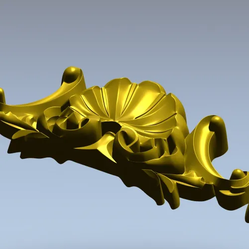 Seashell Rocaille Crest - STL 3D model for CNC