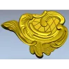 Rococo cartouche STL 3D model for CNC milling
