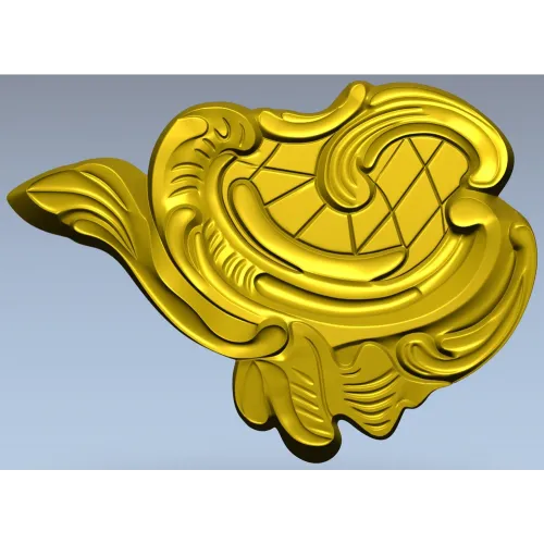 Rococo cartouche STL 3D model for CNC milling