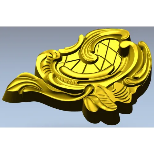 Rococo cartouche STL 3D model for CNC milling