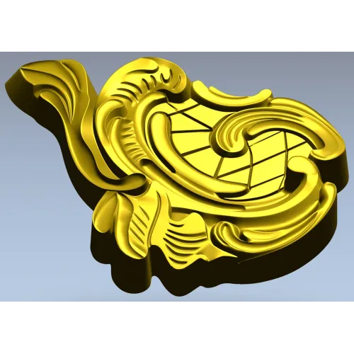 Rococo cartouche STL 3D model for CNC milling
