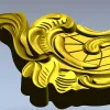 Rococo cartouche STL 3D model for CNC milling