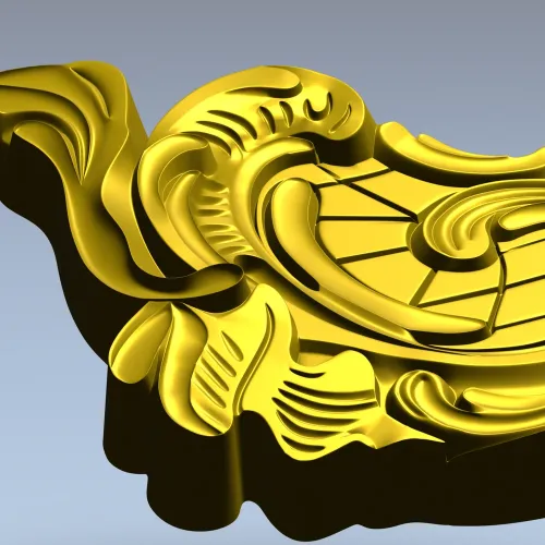 Rococo cartouche STL 3D model for CNC milling