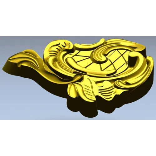 Rococo cartouche STL 3D model for CNC milling