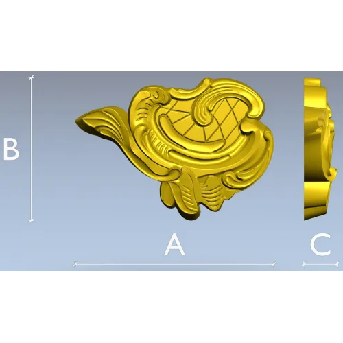 Rococo cartouche STL 3D model for CNC milling