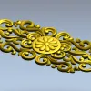 Декоративный продолговатый медальон с розеткой - STL для ЧПУ