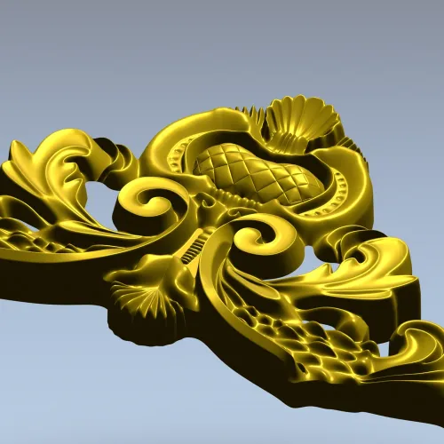 Декоративный картуш для фрезера - Королевский картуш (STL)