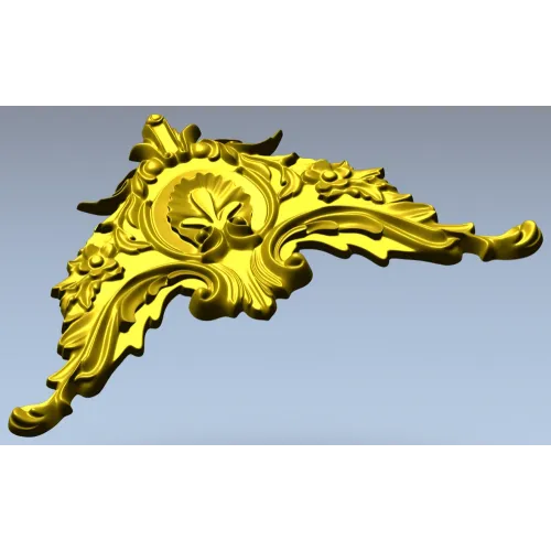Rococo Corner Cartouche STL for CNC