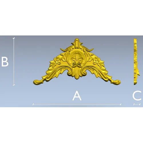 Rococo Corner Cartouche STL for CNC