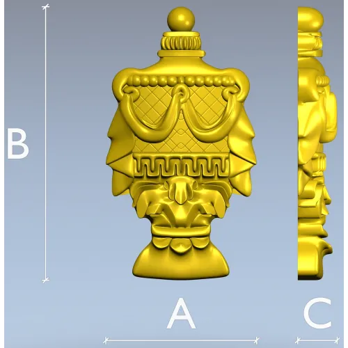 Regal Draped Urn Decorative STL for CNC