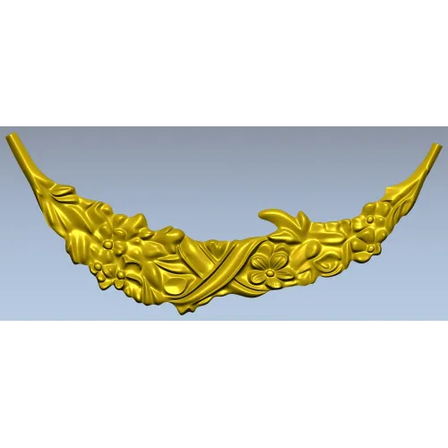 Crescent Floral Applique STL