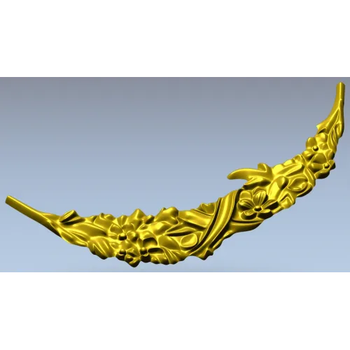 Crescent Floral Applique STL