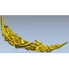 Crescent Floral Applique STL
