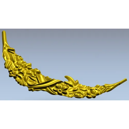 Crescent Floral Applique STL